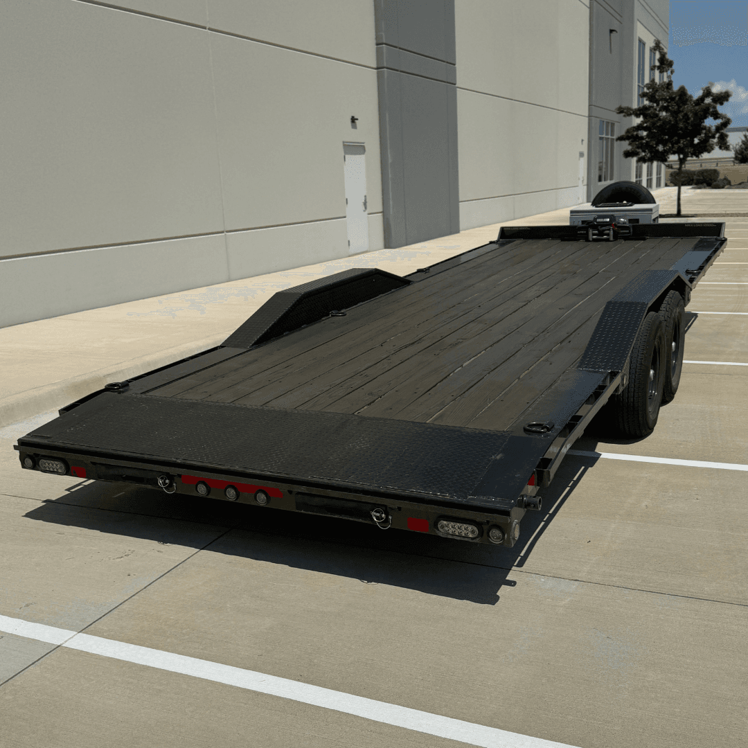 Heavy-duty equipment trailer rental Fort Worth Texas - 24ft equipment trailers for rent in Fort Worth TX - skid steers tractors construction machinery