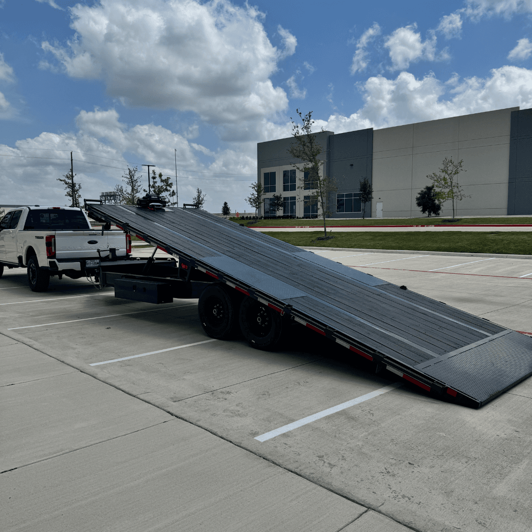 24ft deckover tilt flatbed trailer rental Fort Worth TX